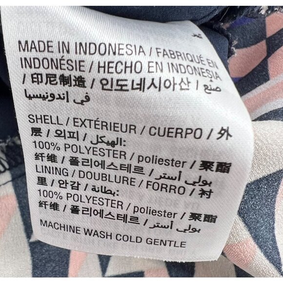 Bar III Women's Geometric Print Satin Blouse L Multicolor Polyester Sleeveless - Picture 5 of 6